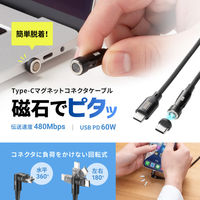 サンワサプライ USB2.0 TypeーCケーブル(マグネットコネクタ・PD60W) KU-CCP60MG20BK 1本