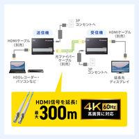 サンワサプライ 光ファイバHDMIエクステンダー(4K対応・300m延長) VGA-EXHDFB 1個