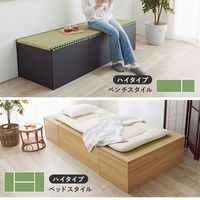 【軒先渡し】萩原 畳付き収納スツール 幅1200×奥行600×高さ450mm ナチュラル RUD-1159NA 1台（直送品）