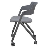 ICHIBA 折り畳み式ミーティングチェア グレー OFC-3842GY 1脚（直送品）