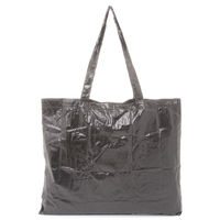 レディース 折り畳みバッグ メタリックエコバッグ ブラック LAKOLE/ラコレ