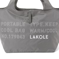 レディース 折り畳みバッグ BIG保冷保温エコバッグ グレー LAKOLE/ラコレ