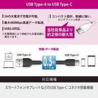 オーム電機 AudioComm USBーA to USBーC 0.5m ブラック SMT-L05DAC-K 1個