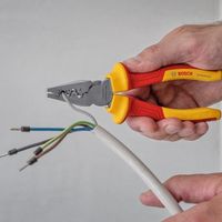 ボッシュ 絶縁圧着ペンチ 全長180mm 1600A02NE6 1丁 689-9660（直送品）
