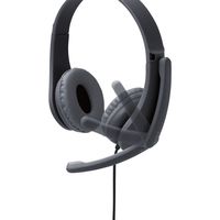 ヘッドセット 子供用 両耳 マイクアーム付 4極 アジャスター付 タブレット ノートPC ブラック HS-KD01TBK エレコム 1個