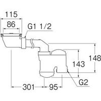 SANEI 流し台薄型トラップ H65630S 1個（直送品）