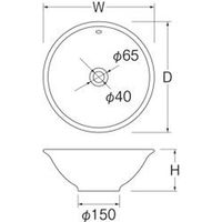 SANEI 洗面器（オーバーフロー） HW1026P-020 1個（直送品）
