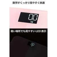 エレコム 体重計 デジタル コンパクト 乗るだけ自動電源ON 強化ガラス天板 ピンク HCS-S03PN 1個（直送品）