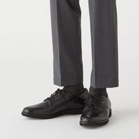 無印良品 メンズ 紳士 足なり直角 ビジネス靴下 ドット柄 ２５～２７ｃｍ ダークグレー柄 良品計画