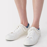 無印良品 メンズ 紳士 足なり直角 スニーカーイン 無地 ２５～２７ｃｍ アンティークブルー 良品計画