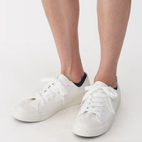 無印良品 メンズ 紳士 足なり直角 パイル編み スニーカーイン 無地 ２５～２７ｃｍ ネイビー 良品計画