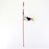 ねこがくれ スティック 猫じゃらし ロング しろくろねずみ 1個 ペットプロ 猫用 おもちゃ