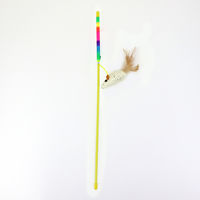 ねこがくれ スティック 猫じゃらし ロング ナチュラルねずみ 1個 ペットプロ 猫用 おもちゃ