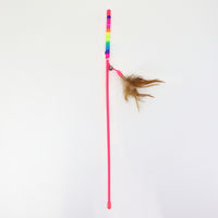 ねこがくれ スティック 猫じゃらし ロング ふわふわフェザー 1個 ペットプロ 猫用 おもちゃ