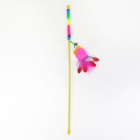 ねこがくれ スティック 猫じゃらし ロング ふわぱたとんぼ 1個 ペットプロ 猫用 おもちゃ