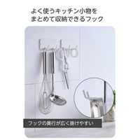 マグネット キッチンツールフック 2個入り 壁掛け (冷蔵庫 壁面 玄関 浮かせる収納) 白 KA-KSLHKWH エレコム 1個（直送品）