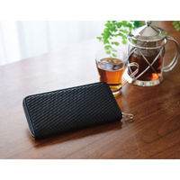 オフィススリーワークス 良品工房 日本製牛革型押ラウンド財布 25-6369-047 1箱（直送品）