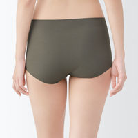 無印良品 レディース 婦人 肌あたりがやさしいリブショーツ 婦人Ｌ ダークグリーン 良品計画