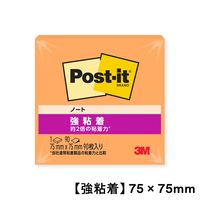 スリーエム(3M) ポストイット ふせん 付箋 強粘着 ノート 75mm×75mm バイタルオレンジ 654SS-VO 1セット（1冊×5）