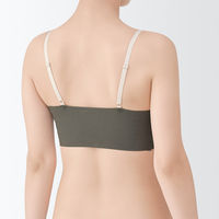 無印良品 レディース 婦人 肌あたりがやさしいリブブラジャー 婦人Ｓ ダークグリーン 良品計画