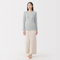 無印良品 レディース 婦人 フライス編みクルーネック長袖Ｔシャツ 婦人Ｓ グレー 良品計画