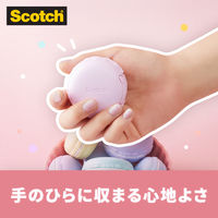 スリーエム(3M) スコッチ メンディングテープ マカロン型テープディスペンサー付 小巻 巻芯径25mm パープル 幅18mm×長さ10m 1巻