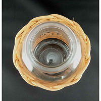 アビテ 花瓶 ラタンガラスボトル Sサイズ ガラス ブラウン 411403 1個（直送品）