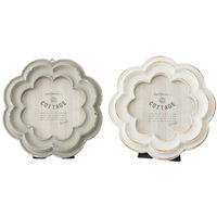 東京かんかん フォトフレーム フラワーフォトフレーム 卓上 直径14.5cm ホワイト 445285 1個（直送品）