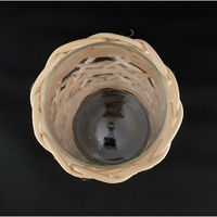 アビテ 花瓶 ラタンガラスベース Lサイズ ガラス ホワイト 411400 1個（直送品）