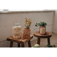 アビテ 花瓶 ラタンガラスボトル Sサイズ ガラス ホワイト 411402 1個（直送品）