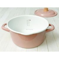 両手鍋 20cm ホーロー アッシュピンク CTP-20W.AP 1個 IH・ガス火対応 富士ホーロー
