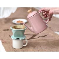 ドリップポット 1.0L ホーロー アッシュピンク CTP-1.0DP.AP 1個 IH・ガス火対応 富士ホーロー