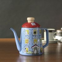ムーミンハウス ドリップポット 1.0L ホーロー MOH-1.0DP 1個 IH・ガス火対応 富士ホーロー