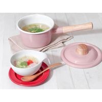 ミルクパン 14cm ホーロー アッシュピンク CTP-14M.AP 1個 IH・ガス火対応 富士ホーロー