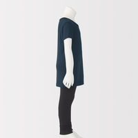 無印良品 キッズ フライス編みクルーネック半袖Ｔシャツ(インナー) １４０ ネイビー 良品計画