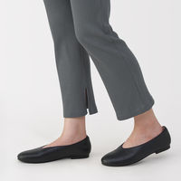 無印良品 レディース 婦人 なめらかリブストレートレギンス 十分丈 婦人Ｌ チャコールグレー 良品計画