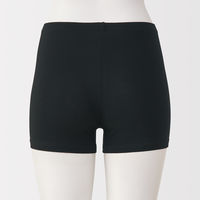 無印良品 レディース 婦人 ストレッチ天竺編み スカートの下に履く オーバーパンツ 一分丈レギンス 婦人Ｍ 黒 良品計画