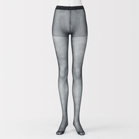 無印良品 レディース 婦人 サポートタイプ ２０デニール ストッキング（３足組） 婦人Ｓ 黒 良品計画