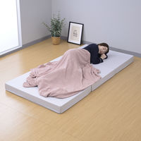 マットレス 3つ折れウレタンマットレス 高反発 シングルショートサイズ ライトグレー コンパクト ベッド用品 寝具 1枚