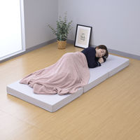 マットレス 3つ折れウレタンマットレス 高反発 セミシングルショートサイズ ライトグレー コンパクト ベッド用品 寝具 1枚