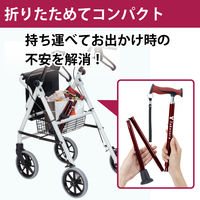 竹虎 バンブーステッキ 折りたたみ杖 ワインレッド 104960 1本