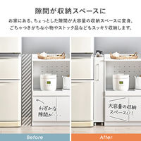 【軒先渡し】萩原 隙間収納ワゴン 幅120×奥行580×高さ850mm RCC-1532WH 1台（直送品）