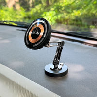 MagSafe対応 車載ワイヤレス充電器 ダッシュボード用 粘着固定 ロングアーム Aタイプ ブラック MagSafe非対応機種・ケースOK（直送品）