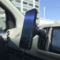 MagSafe対応 ファンつき車載ワイヤレス充電器 エアコン吹き出し口用 ブラック MagSafe非対応機種・ケースも使える（直送品）