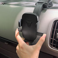 車載ホルダー ダッシュボード用 真空吸着＆粘着固定 ロングアーム Aタイプ ブラック 片手でラクラク操作（直送品）