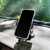 車載ホルダー ダッシュボード用 真空吸着＆粘着固定 ロングアーム Bタイプ ブラック（直送品）