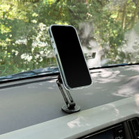 MagSafe対応 車載ホルダー ダッシュボード用 粘着固定 ロングアーム Aタイプ ブラック  MagSafe非対応機種・ケースも使える（直送品）