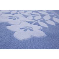 ファミリー・ライフ 今治産 パイル地ジャカードボリュームタオルケット(桔梗柄) 2色組 ピンク・ブルー シングル a24880（直送品）