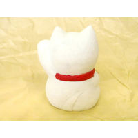 いよせき 招き猫〈左手あげ〉置物 60×50×H70mm 漢白玉 アラバスター 011318-l 1個（直送品）