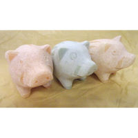 いよせき いのしし 猪 置物3個セット〈色はランダム〉80×50×H55mm 011316-t 1セット(3個)（直送品）